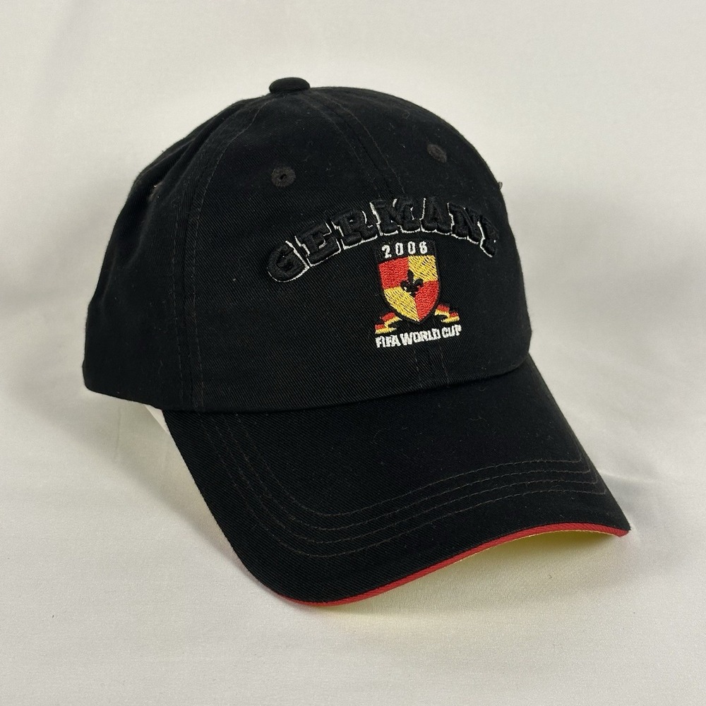 2006 FIFA World Cup Germany Hat Black Strapback Adjustable Soccer Cap Rhinox